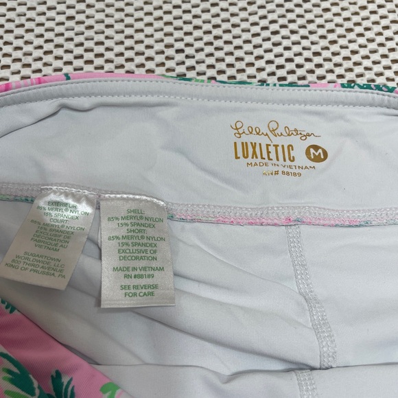 Lilly Pulitzer Luxletic Pink Fern Ruffle Skort - Sz M - Picture 4 of 8